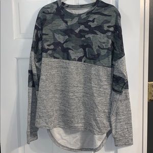 Camo long sleeve top